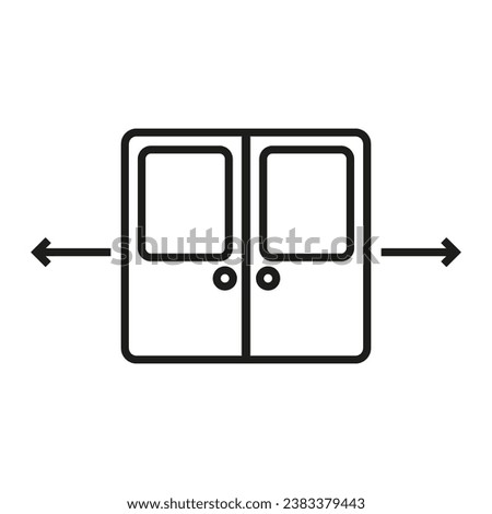 illustration of automatic door open in train icon vector