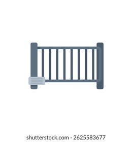 Illustration of an automatic pedestrian access control gate system with turnstile, as found in subways, stadiums and theme parks