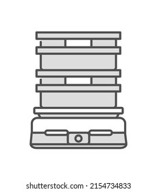 Illustration of an automatic transport robot carrying a container.