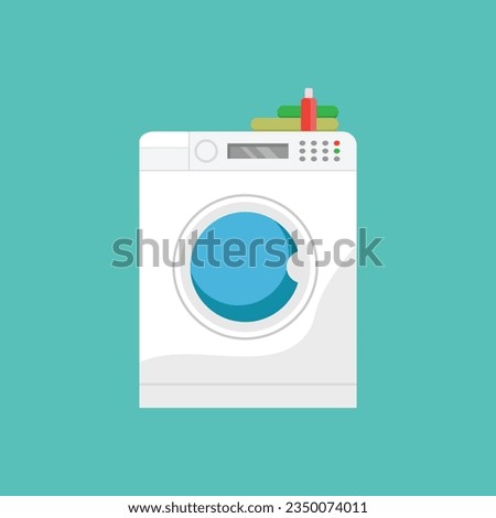 Illustration of an automatic washing machine