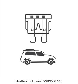 illustration of automotive fuse, vector art.