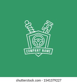 Illustration automotive shop or service center logo design 