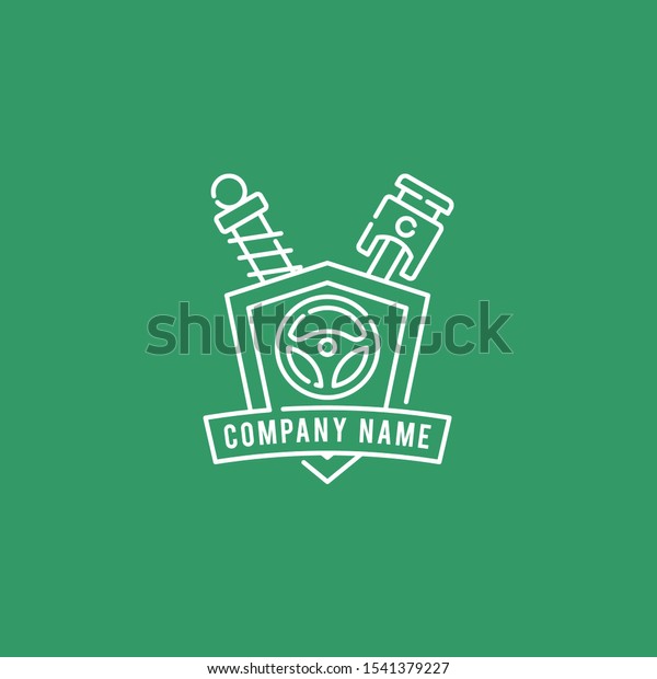 Illustration automotive shop or service center logo\
design 