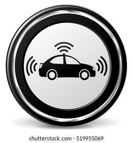 Illustration of autonomous car black and gray icon