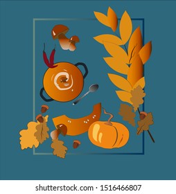 The illustration of an autumn