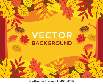 ILLUSTRATION AUTUMN FOR BACKGROUND WITH SPACE FOR TEXT