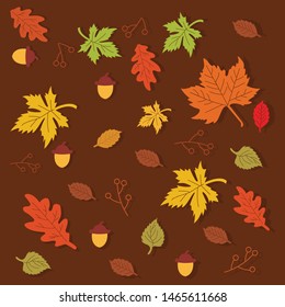 Illustration Autumn bakground design eith maple leaf