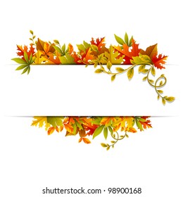 illustration of autumn banner with maple leaf