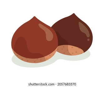 It is an illustration of autumn chestnuts. Since it is vector art, it can be easily edited.