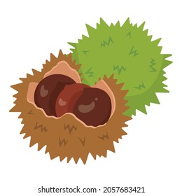It is an illustration of autumn chestnuts. Since it is vector art, it can be easily edited.