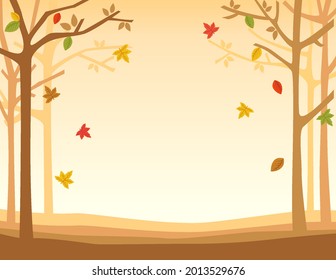 Illustration Autumn fall with leaf background.