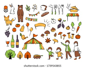 illustration of autumn gourmet festival