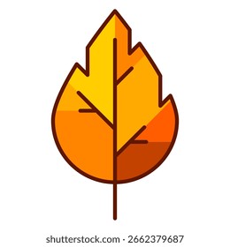 Ilustración de la hoja de otoño. Follaje decorativo que cae.