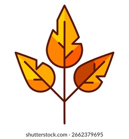 Ilustración de la hoja de otoño. Follaje decorativo que cae.