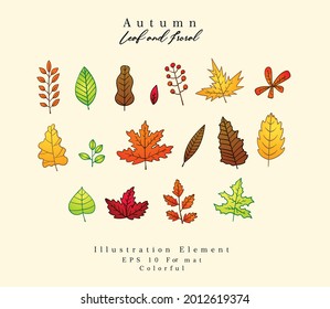 illustration of autumn leaf element design