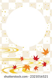 Illustration of autumn leaves in Japanese style