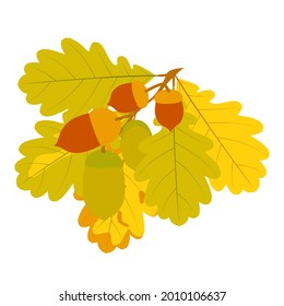 Illustration of autumn leaves on a white background, design for badges, logos, paper, embroidery, stickers, clothing.