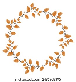 illustration of autumn leaves wreath
