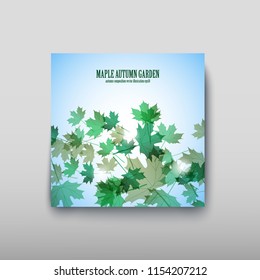 Illustration autumn still life. Maple leaves. Vector background