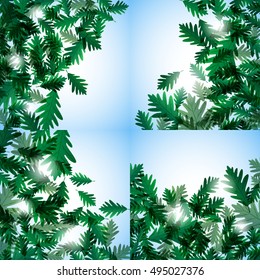 Illustration autumn still life. Oak leaves. Vector background