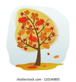 Illustration of autumn tree