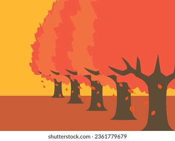 Illustration of autumn tree background