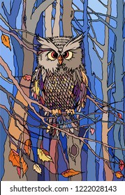 Illustration "Autumn in the woods"