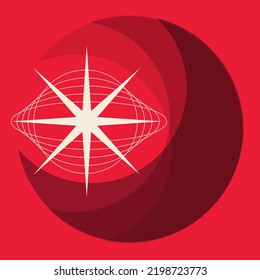 Illustration of Avant Garde Eye Ball, Red Textured