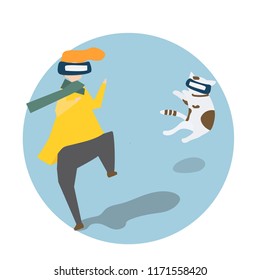 Illustration of avatar social network concept