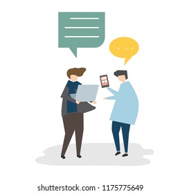 Illustration of avatar social network concept