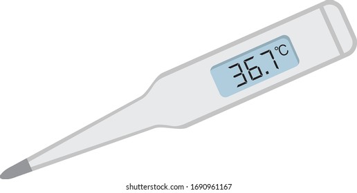 Illustration of an average temperature thermometer (36.7 ℃)