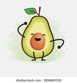 Ilustración del personaje vectorial aguacate