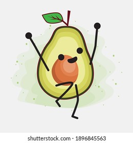 Ilustración del personaje vectorial aguacate