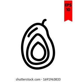 illustration of avocado flat icon