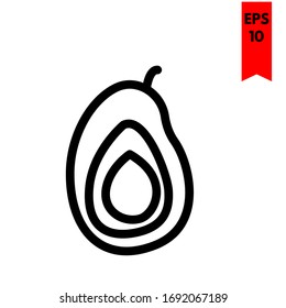 illustration of avocado flat icon
