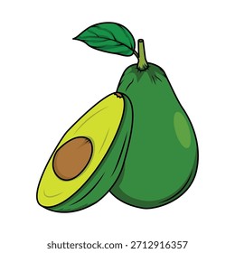 La ilustración de la fruta del aguacate