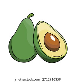 La ilustración de la fruta del aguacate