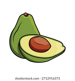 La ilustración de la fruta del aguacate