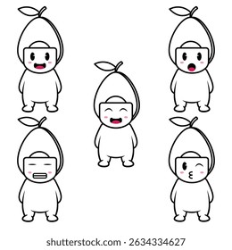 The Illustration of Avocado Fruit Emoji