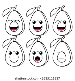 The Illustration of Avocado Fruit Emoticon