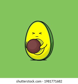 illustration of an avocado lifting its seeds vector design