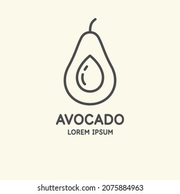 Illustration of a avocado in a modern style. Isolated image on a light background. Vector icon.
