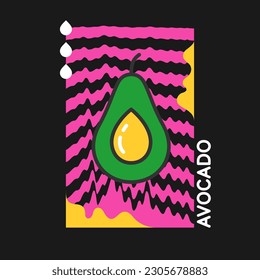 Illustration of a avocado in a modern style. Isolated image on a light background.
