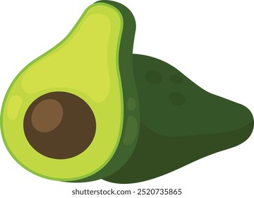 illustration of avocado on a white background