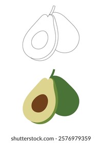 Illustration avocado unique design with blank background