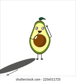 illustration of avocado waving to someone