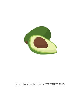 An illustration of an avocado with the word avocado on it.