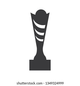 illustration award winner flat icon - vector isolated black cup winning icon