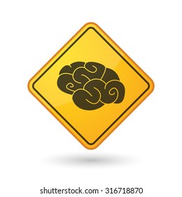 Illustration of an awareness sign with a brain