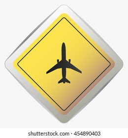 Illustration of an awareness sign with a plane.